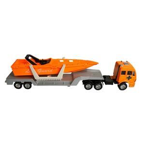 Maisto Transport Hauler Mercedes Orange Life Guard Emergency Rescue Boat